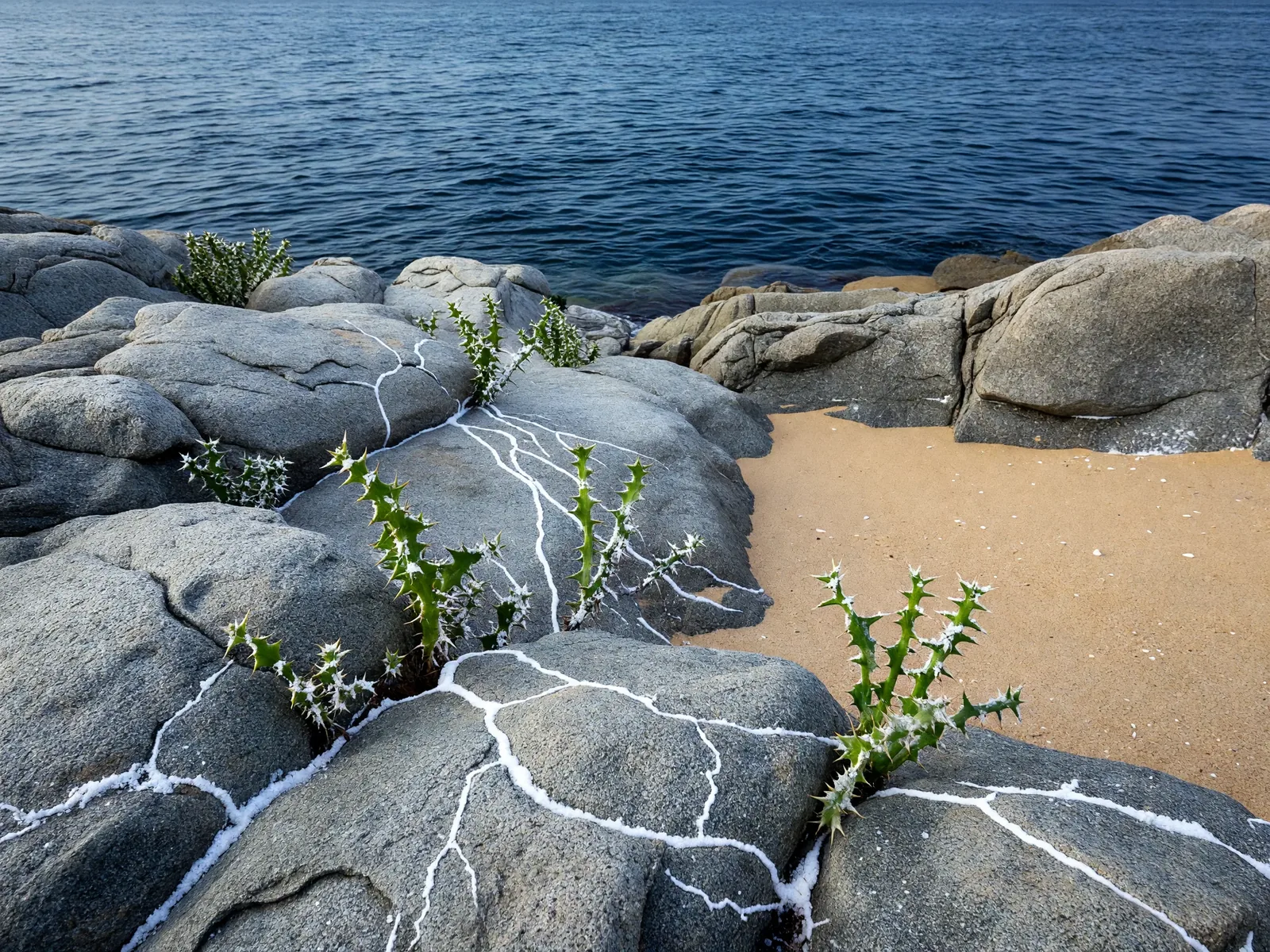 塩の結晶が刻む岩肌の質感